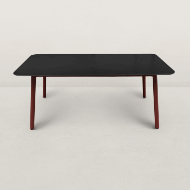 Table de jardin Aluminium et Céramique 180cm Jade - 6/8 pers. - Rouge oxyde