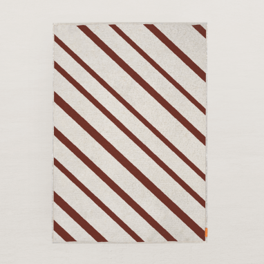 Tapis d'extérieur réversible Jimmy XL - 170x240cm - Rayé rouge oxyde / beige ivoire