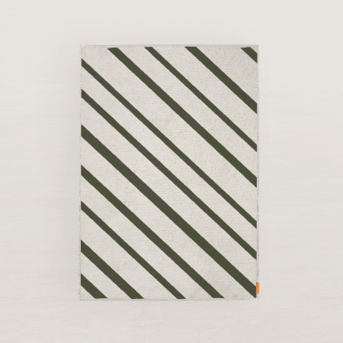 Tapis d'extérieur réversible Jimmy - 120x180cm - Rayé vert olive / beige ivoire
