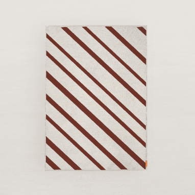 Tapis d'extérieur réversible Jimmy - 120x180cm - Rayé rouge oxyde / beige ivoire