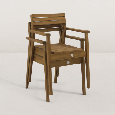 Chaise de jardin en bois avec accoudoirs Jules - Bois naturel clair