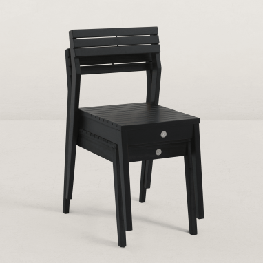 Chaise de jardin en bois Jules - Bois noir