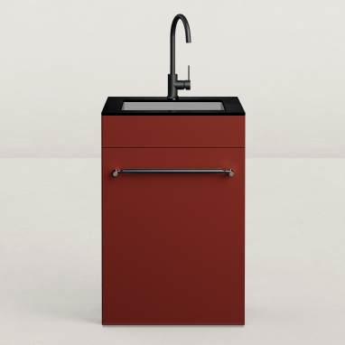 Cuisine d'extérieur Excellence en angle pour kamado avec évier - 128 x 248 cm
