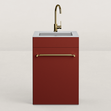 Cuisine d'extérieur Excellence en angle pour kamado avec évier - 128 x 248 cm