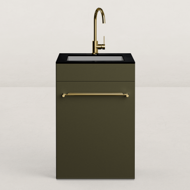 Cuisine d'extérieur Excellence en angle pour kamado avec évier - 128 x 248 cm