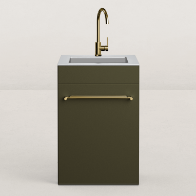 Cuisine d'extérieur Excellence en angle pour kamado avec évier - 128 x 248 cm