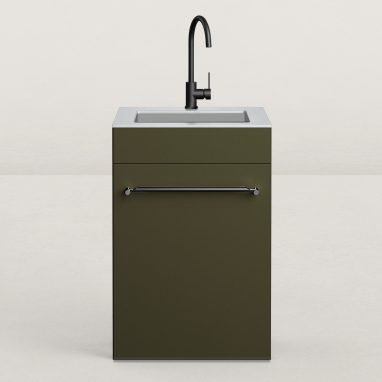 Cuisine d'extérieur Excellence en angle pour kamado avec évier - 128 x 248 cm