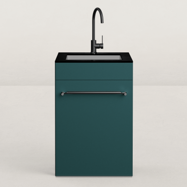 Cuisine d'extérieur Excellence en angle pour kamado avec évier - 128 x 248 cm