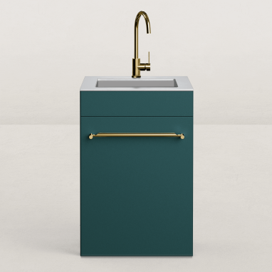 Cuisine d'extérieur Excellence en angle pour kamado avec évier - 128 x 248 cm