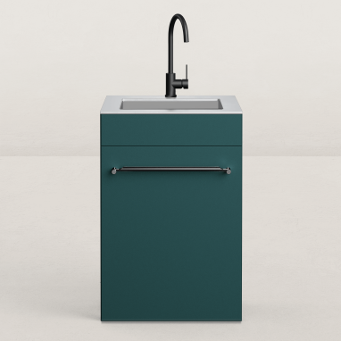 Cuisine d'extérieur Excellence en angle pour kamado avec évier - 128 x 248 cm