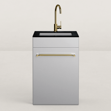 Cuisine d'extérieur Excellence en angle pour kamado avec évier - 128 x 248 cm