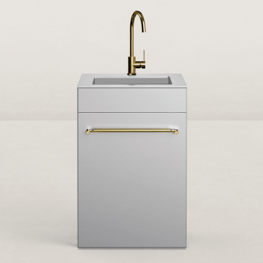 Cuisine d'extérieur Excellence en angle pour kamado avec évier - 128 x 248 cm