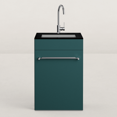 Cuisine d'extérieur Excellence en angle pour kamado avec évier - 128 x 248 cm