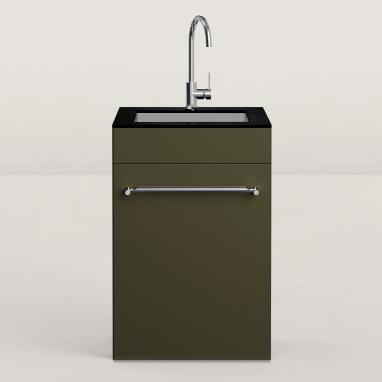 Cuisine d'extérieur Excellence en angle pour kamado avec évier - 128 x 248 cm