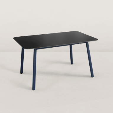 Table de jardin Aluminium et Céramique 140cm Jade - 4/6 pers. - Bleu marine