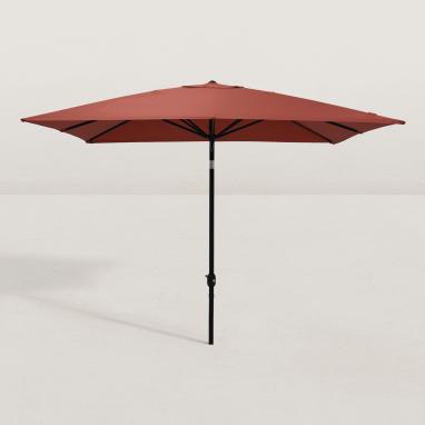 Parasol droit carré inclinable Juanito 300x300 cm - Rouge oxyde