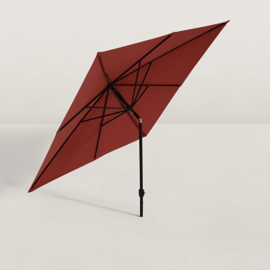 Parasol droit carré inclinable Juanito 300x300 cm - Rouge oxyde