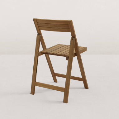 Lot de 2 chaises de jardin pliantes en bois Julie