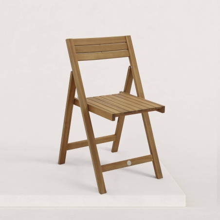 JJ. Chaise de jardin pliante en bois Julie - lot de 2