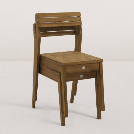 JJ. Chaise de jardin en bois Jules - 2 couleurs au choix