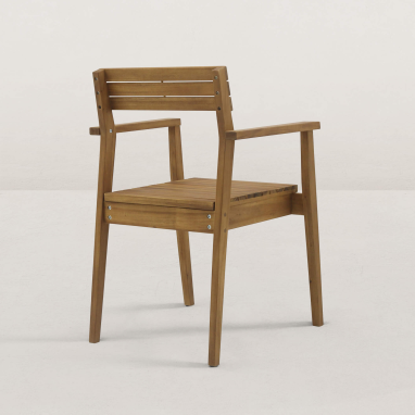 Chaise de jardin en bois avec accoudoirs Jules