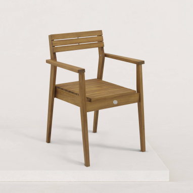 Chaise de jardin en bois avec accoudoirs Jules