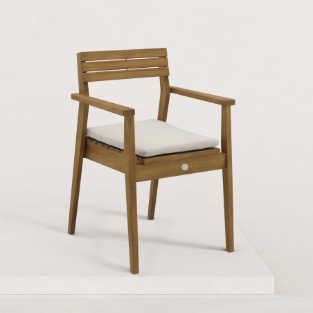 JJ. Chaise de jardin avec accoudoirs en bois Jules - 2 couleurs au choix