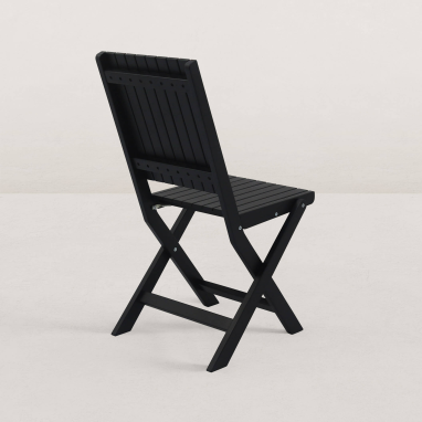 Lot de 2 chaises pliantes de jardin en bois June - Black Edition