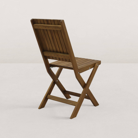 JJ. Chaise pliante de jardin en bois June - lot de 2