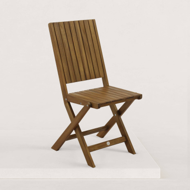 Lot de 2 chaises pliantes de jardin en bois June - Bois naturel clair
