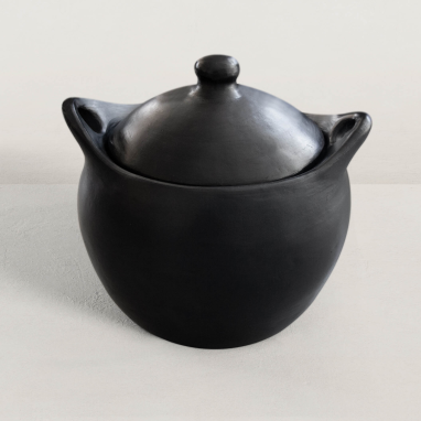 Cocotte haute ronde en céramique noire La Chamba Ø30 cm