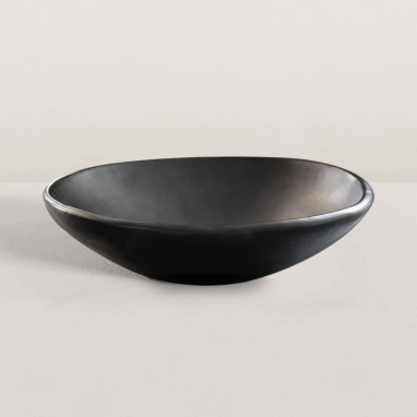 Coupe à fruits en céramique noire La Chamba Ø30cm