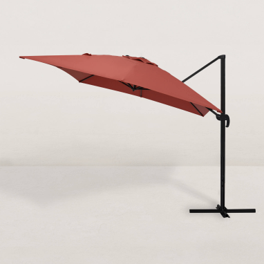 Parasol déporté carré Juan 3 x 4 m  - 3 Couleurs au choix - Garantie 2 ans