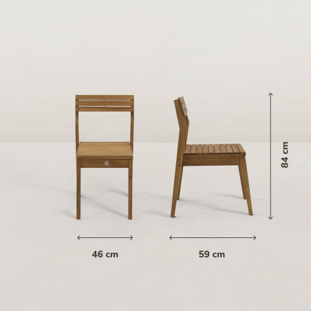 JJ. Chaise de jardin en bois Jules - 2 couleurs au choix