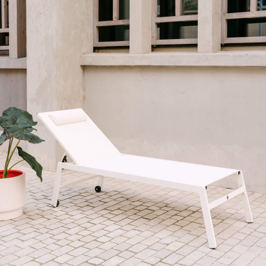 Transat de jardin en aluminium Jim - Beige ivoire