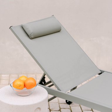 Transat de jardin en aluminium Jim - Gris argile