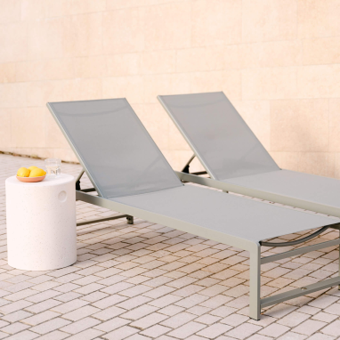 Transat de jardin en métal Judy - Gris argile