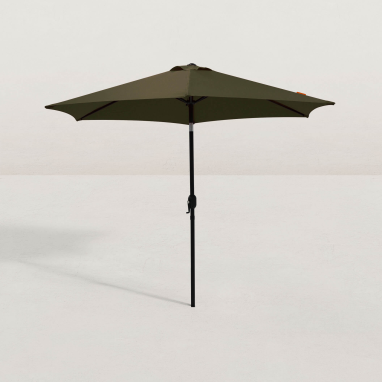 Parasol droit rond inclinable Juanito Ø270 cm - Vert olive