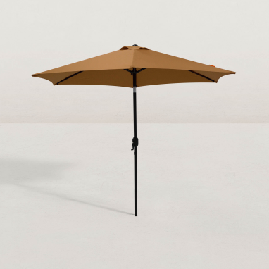 Parasol droit rond inclinable Juanito Ø270 cm - Brun terre de Sienne