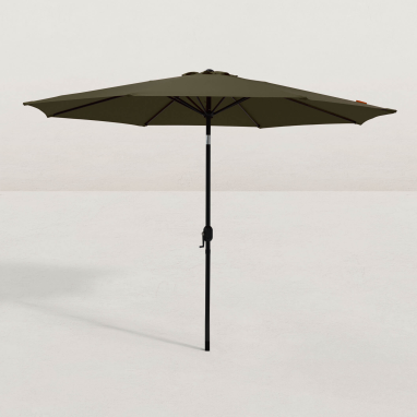 Parasol droit rond inclinable Juanito Ø300 cm - Vert olive