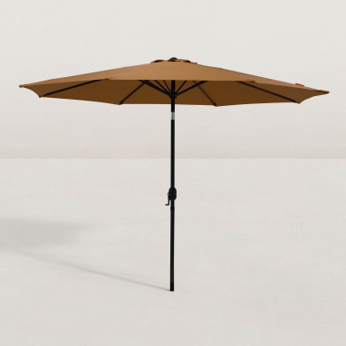 Parasol droit rond inclinable Juanito Ø300 cm - Brun terre de Sienne