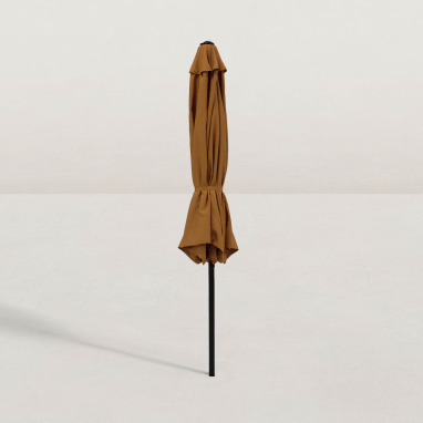 Parasol droit rond inclinable Juanito Ø300 cm - Brun terre de Sienne