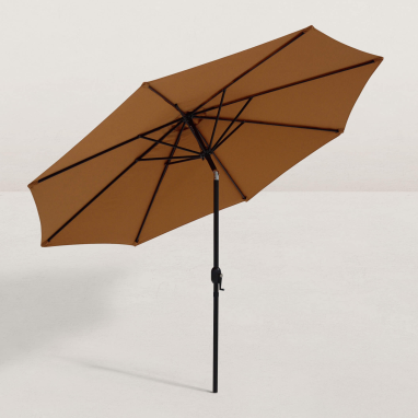 Parasol droit rond inclinable Juanito Ø300 cm - Brun terre de Sienne