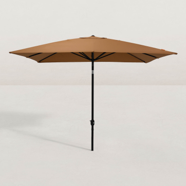 Parasol droit carré Juanito 300x300 cm - Brun terre de Sienne