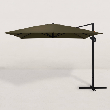 Parasol déporté carré Juan 300x400 cm - Vert olive