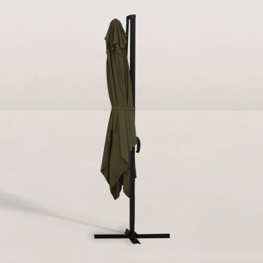 Parasol déporté carré Juan 300x400 cm - Vert olive