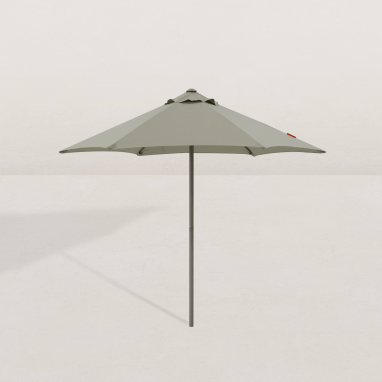 Parasol droit rond Push-up Ø230 cm - Gris argile