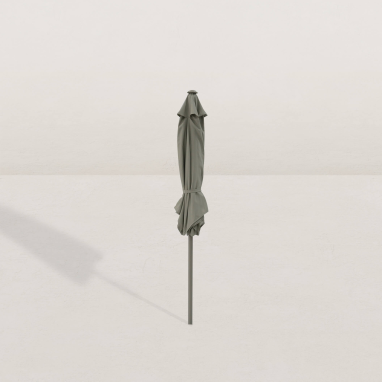Parasol droit rond Push-up Ø230 cm - Gris argile