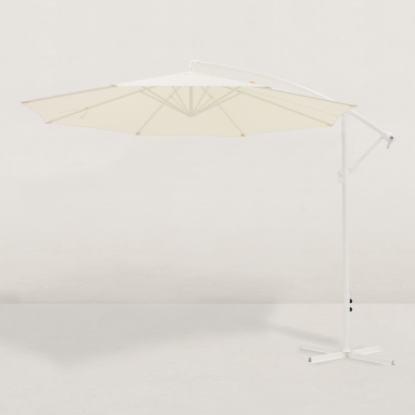 Parasol déporté rond Ø300 cm - Beige ivoire