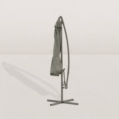 Parasol déporté rond Ø300 cm - Gris argile